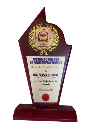 Award of Merit, Muslim Forum for Orphan Empowerment (MFOE), (2021)