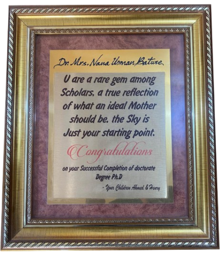 Completion of Doctorate Degree Ph.D